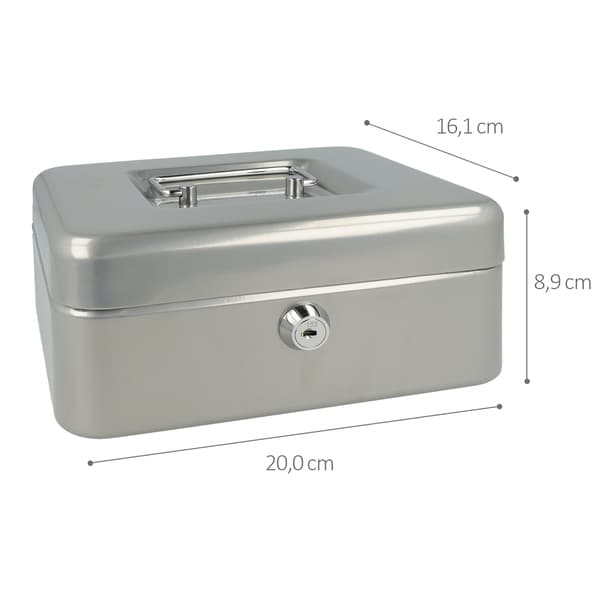 Westcott AC-E51001-ZI Kassalåda 200x161x90mm Silver, plastinsats med 3 fack