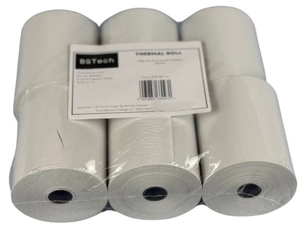 BSTech Papir, rulle til kasseapparater 80x60m 6 stk.