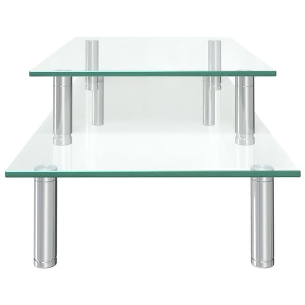 vidaXL Skärmställ 2 nivåer genomskinligt glas