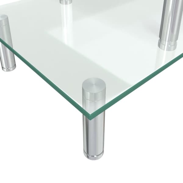 vidaXL Skärmställ 2 nivåer genomskinligt glas