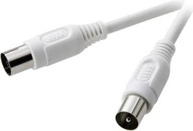 SpeaKa Professional antennetilslutningskabel [1x antennestik 75 Ω - 1x antennestik 75 Ω] 15,00 m 75 dB hvid