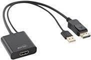 INLINE - video-/lydadapter - USB (kun strøm), DisplayPort (M) til HDMI (W) - 30 cm - sort - 4K-understøttelse