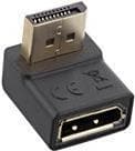 INLINE - DisplayPort-adapter - DisplayPort (M) vinklad ner till DisplayPort (W) rak - DisplayPort 1.2 - vinklad, 4K-stöd - svart