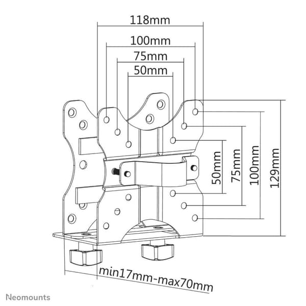 Newstar NM-TC100BLACK NeoMounts Thin Client Desktop Holder [1x 5kg, 50x50mm, 100x100mm, Sort]