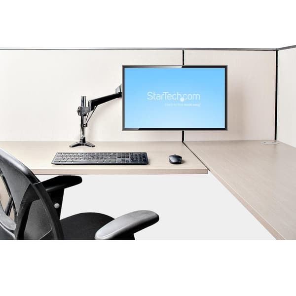 StarTech.com Skrivebordsskærmarm til enkelt VESA-skærm på op til 32" eller 49" Ultrawide 8 kg, fuld bevægelse og justerbar højde, skrivebordsklemme /