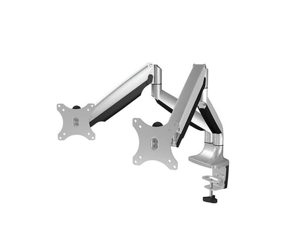 ICY BOX IB-MS504-T Monitor bordbeslag 2-vejs 25,4 cm (10) - 81,3 cm (32) Vipbar, Højdejusterbar, Drejelig, Roterbar Sort, Sølv