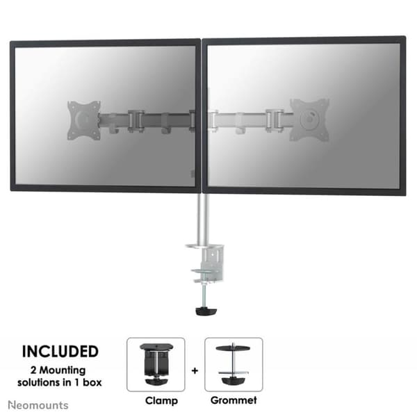 Neomounts fra Newstar Select NM-D135DSILVER skærmarm - op til 27" - Sølv Sølv