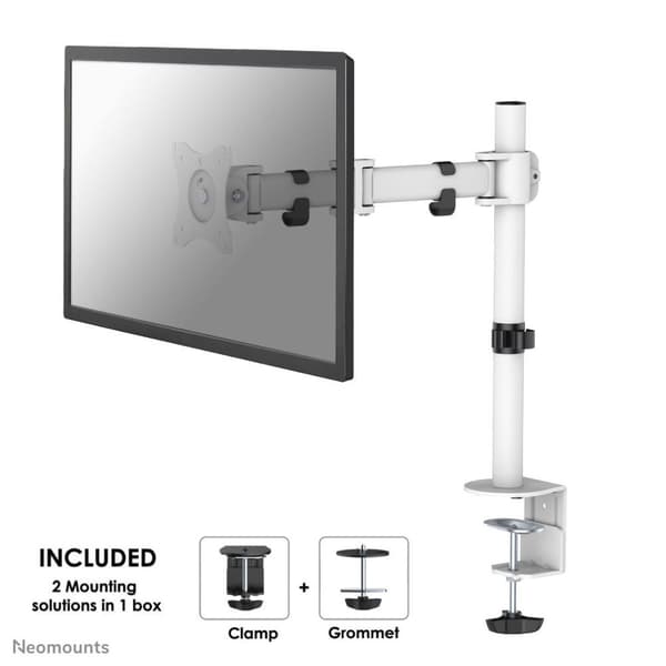 Newstar Selectin Neomounts NM-D135WHITE näytön varsi - jopa 30" - valkoinen Valkoinen