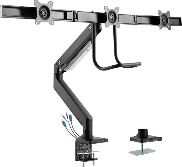 InLine 23172A fladskærms bordholder 68,6 cm (27") Clamp Black