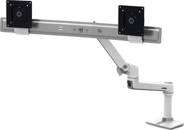 Ergotron LX Series Skrivebord Dual Direct Arm 63,5 cm (25'') Fritstående hvid Hvid