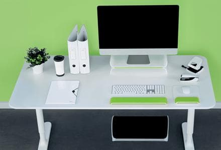 Leitz WOW Ergo Ergonomic Justerbar skærmstativ - til skærm op til 27" - Grøn
