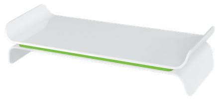 Leitz WOW Ergo Ergonomic Justerbar bildskärmsstativ - för bildskärm upp till 27" - grön Grön, Vit