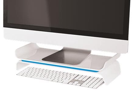 Leitz WOW Ergo Ergonomic Justerbar skærmstativ - til skærm op til 27" - Blå