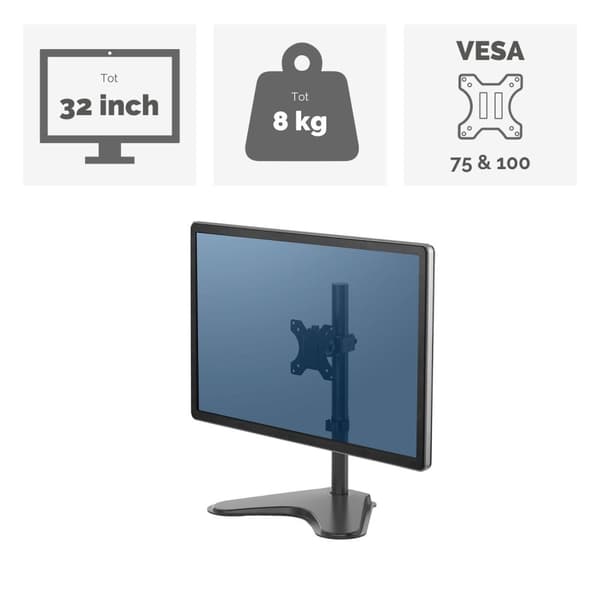 Fellowes Seasa näytön varsi vapaasti seisova yksittäinen 1 näyttö 81,3 cm, 32 tuumaa