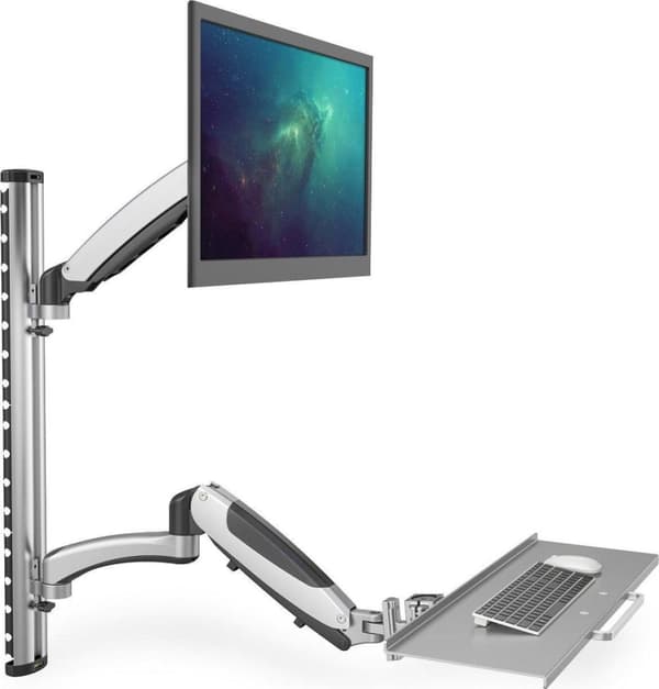 Digitus DA-90354 Skærmvægbeslag 1-vejs 38,1 cm (15) - 68,6 cm (27) Højdejusterbar, Tastaturholder, Vipbar, Drejelig, Roterbar