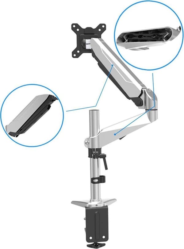 Digitus DA-90351 Monitor bordbeslag 1-vejs 43,2 cm (17) - 81,3 cm (32) Vipbar, Drejelig, Roterbar