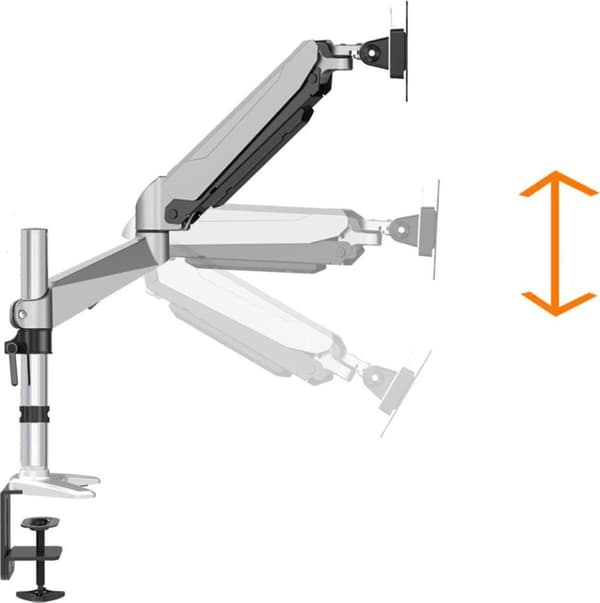 Digitus DA-90351 Monitor bordbeslag 1-vejs 43,2 cm (17) - 81,3 cm (32) Vipbar, Drejelig, Roterbar