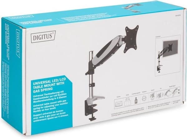 Digitus DA-90351 Monitor bordbeslag 1-vejs 43,2 cm (17) - 81,3 cm (32) Vipbar, Drejelig, Roterbar