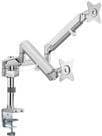 LogiLink - Bordmontering til 2 LCD-skærme / buede LCD-skærme (justerbar arm) - Plast, Aluminium, Stål - Skærmstørrelse: 43,2-81,3 cm (17"-32") Sølv