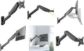 Logilink - monteringssæt (vægmontering) - til skærm / buet skærm (gasfjeder) - plastik, aluminium, stål - sort - skærmstørrelse: 43,2-81,3 cm (17"-32" Sort