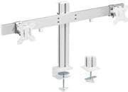 INLINE - monteringssæt - til 2 LCD-skærme - plastik, aluminium, stål - Fine Texture Grey - skærmstørrelse: 43,2-81,3 cm (17"-32") - bordmontering Hvid, Aluminium
