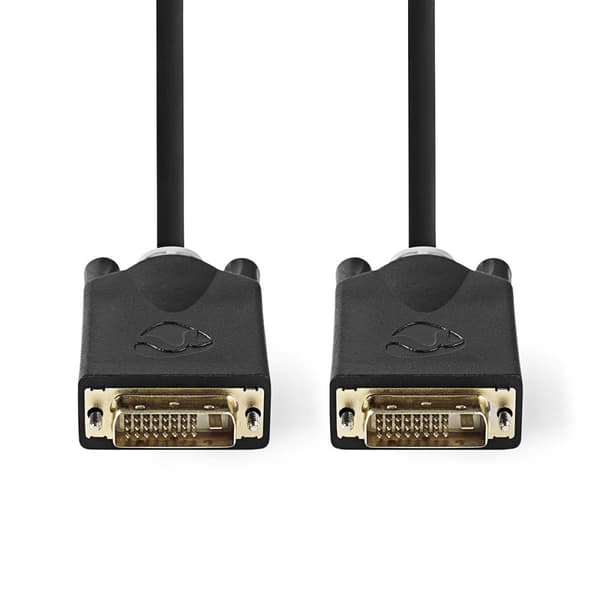 Nedis DVI-kabel | DVI-D 24+1-Pin Han | DVI-D 24+1-Pin Han | 2560x1600 | Gull belagt | 3.00 m | Rett | PVC | Antrasitt | Boks