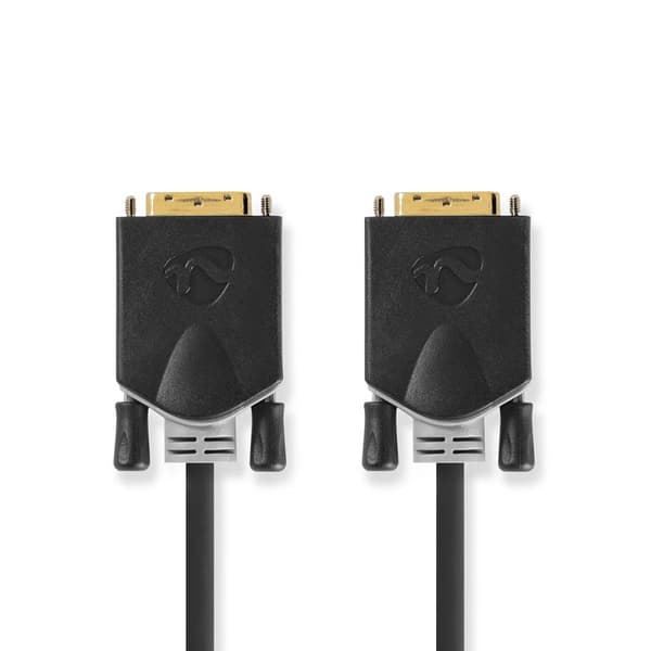 Nedis DVI-kabel | DVI-D 24+1-Pin Han | DVI-D 24+1-Pin Han | 2560x1600 | Gull belagt | 3.00 m | Rett | PVC | Antrasitt | Boks