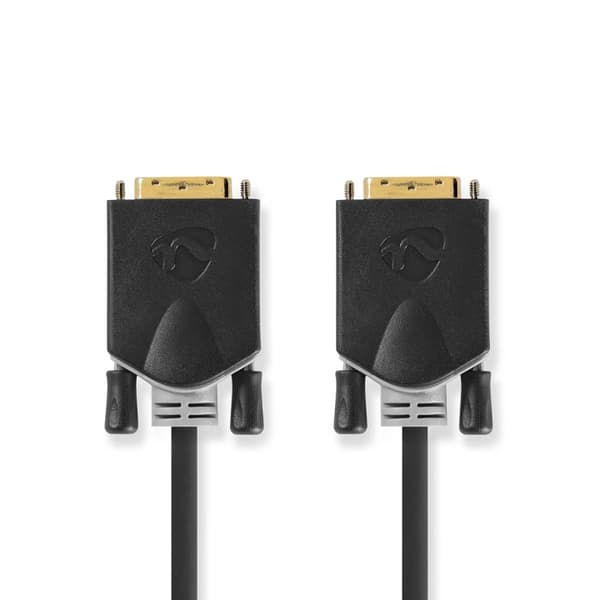Nedis DVI-kabel | DVI-D 24+1-Pin Han | DVI-D 24+1-Pin Han | 2560x1600 | Gull belagt | 3.00 m | Rett | PVC | Antrasitt | Boks