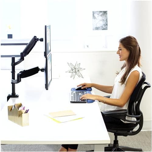Fellowes Platinum Monitor Arm - Skrivbordsfäste för 2 skärmar (justerbar arm) - Svart - Skärmstorlek: upp till 68,6 cm (upp till 68,60 cm (27") (80434