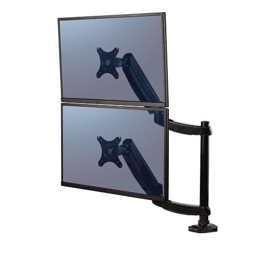 Fellowes Platinum skærmarm - Skrivebordsbeslag til 2 skærme (justerbar arm) - Sort - Skærmstørrelse: op til 68,6 cm (op til 68,60 cm (27")) (8043401) Sort