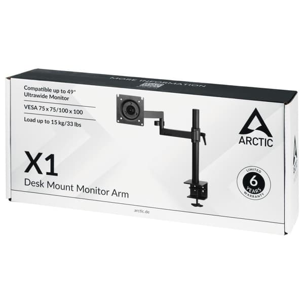 ARCTIC X1 109,2 cm (43") sort skrivebord