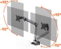 Miniatyrbild 4 av 7: Bildskärmsfäste SELECT PLUS med arm för 2 bildskärmar, bordsfäste (509723)