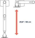 Miniatyrbillede 7 af 9: Ergotron LX Dual Stacking Arm - monteringssæt (spændebeslag til bord, stang, 2 leddelte arme, 2 forlængerbeslag) til 2 LCD-skærme - aluminium, slidstæ