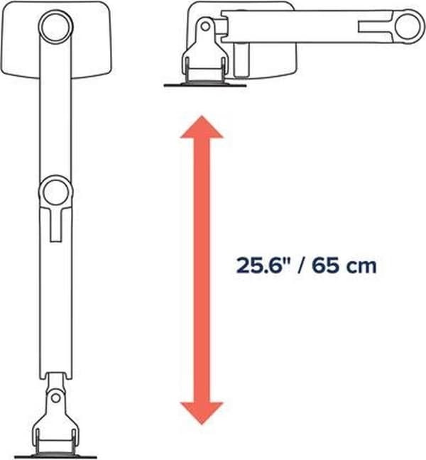 Ergotron LX Dual Stacking Arm - monteringssæt (spændebeslag til bord, stang, 2 leddelte arme, 2 forlængerbeslag) til 2 LCD-skærme - aluminium, slidstæ