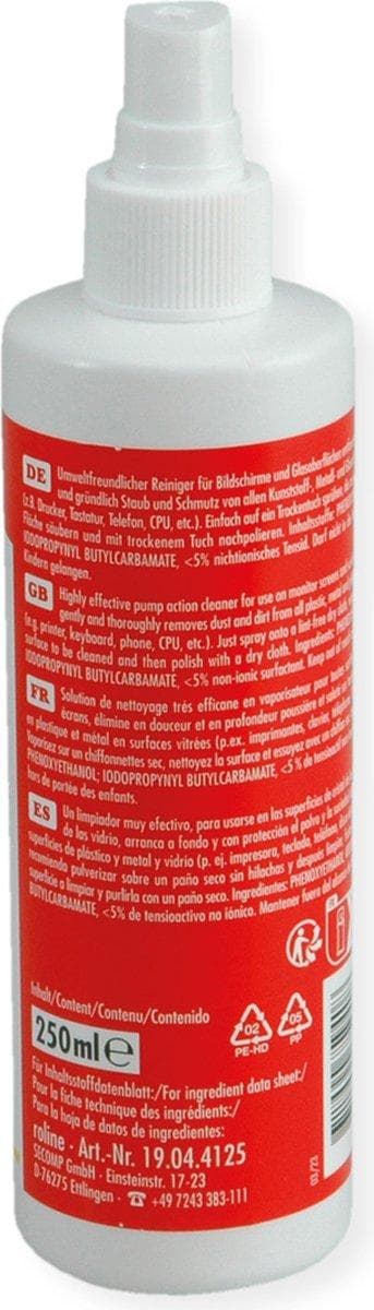 ROLINE skærm- og plastrens, 250 ml (19.04.4125)