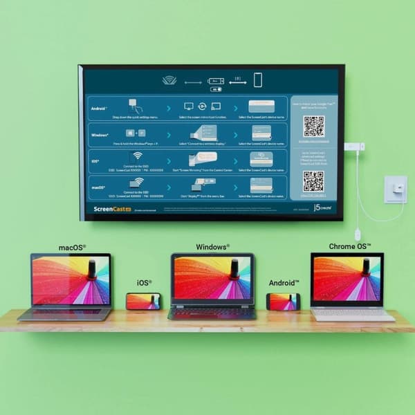j5create JVAW76-N ScreenCast 4K HDMI™ trådlös skärmadapter (JVAW76-N)