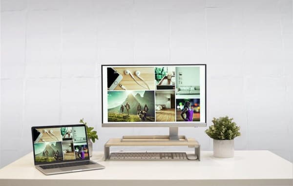 j5create JCT425-N Houten skærmstativ med dockingstation