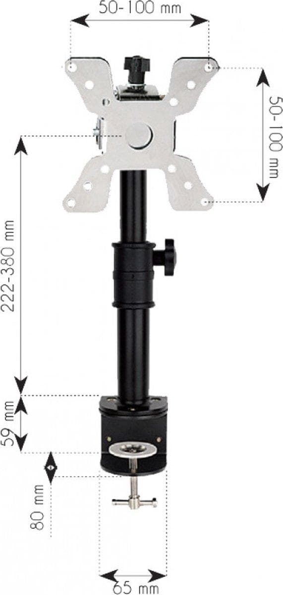 Techly 13-30" pöytäteline monitorille Short Arm Tilt" ICA-LCD 500BK