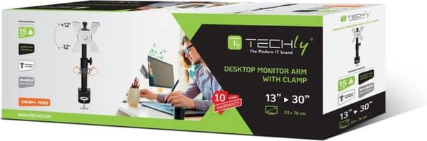 Techly 13-30" pöytäteline monitorille Short Arm Tilt" ICA-LCD 500BK