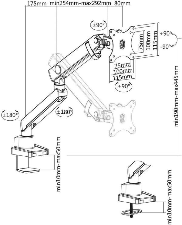 ACER-skærmstativ Enkelt (op til 1x 81,30 cm (32") skærm) Detailhandel (LC.MON11.001)