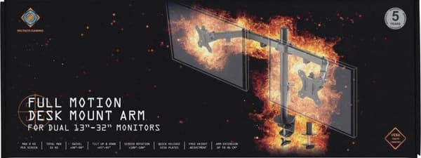 DELTACO GAMING DualMonitor bordmontering 13-32 Z-skærme, sw GAM-040 (GAM-040)