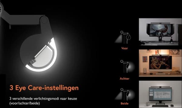 BenQ Screenbar Halo - LED-skærmlampe sort [Energiklasse G] (9H.W49WT.ES3)