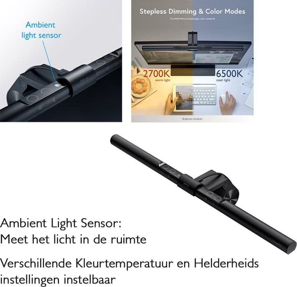 BenQ ScreenBar LED-skærmlampe [Energiklasse G] (9H.W42WT.EQ2)