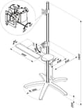Miniatyrbild 3 av 10: Neomounts från Newstar FPMA-MOBILE1800 - Vagn - för LCD-skärm / PC-utrustning - Silver - Skärmstorlek: 25,4-68,6 cm (10"-27")