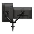 Miniatyrbild 4 av 6: AOC AD110D0 - Skrivbordsfäste för 2 LCD-skärmar (justerbar arm) - Aluminiumlegering - Skärmstorlek: upp till 68,6 cm (upp till 68,60 cm (27")) (AD110D