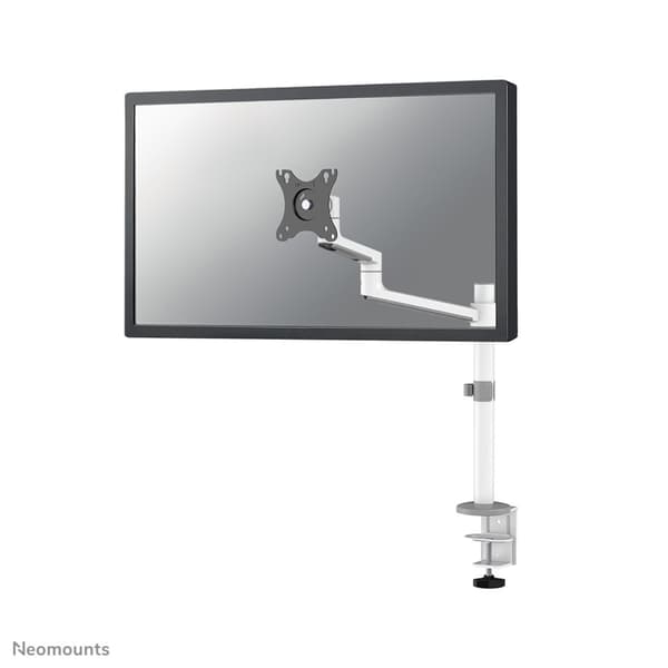 Newstar-näytön pöytäteline - Neomounts - Puristin/pultti - 8 kg - 43,2 cm (17") - 68,6 cm (27") - 100 x 100 mm - Valkoinen (DS60-425WH1) Valkoinen