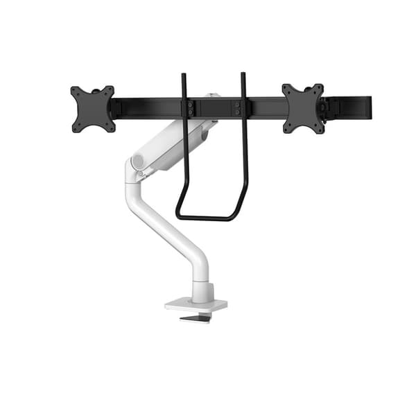 Neomounts DS75S-950WH2 - Monteringssats (bordsmonteringsarm) - Helt flyttbar - för 2 LCD-skärmar - aluminium - vit - skärmstorlek: 43,2-68,6 cm (17"-2