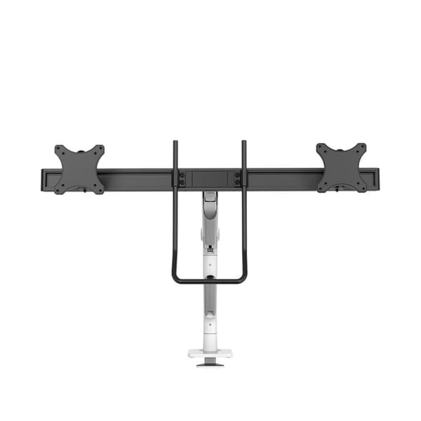 Neomounts DS75S-950WH2 - Monteringssats (bordsmonteringsarm) - Helt flyttbar - för 2 LCD-skärmar - aluminium - vit - skärmstorlek: 43,2-68,6 cm (17"-2