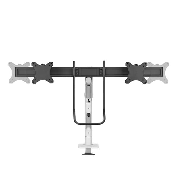Neomounts DS75S-950WH2 - Monteringssats (bordsmonteringsarm) - Helt flyttbar - för 2 LCD-skärmar - aluminium - vit - skärmstorlek: 43,2-68,6 cm (17"-2