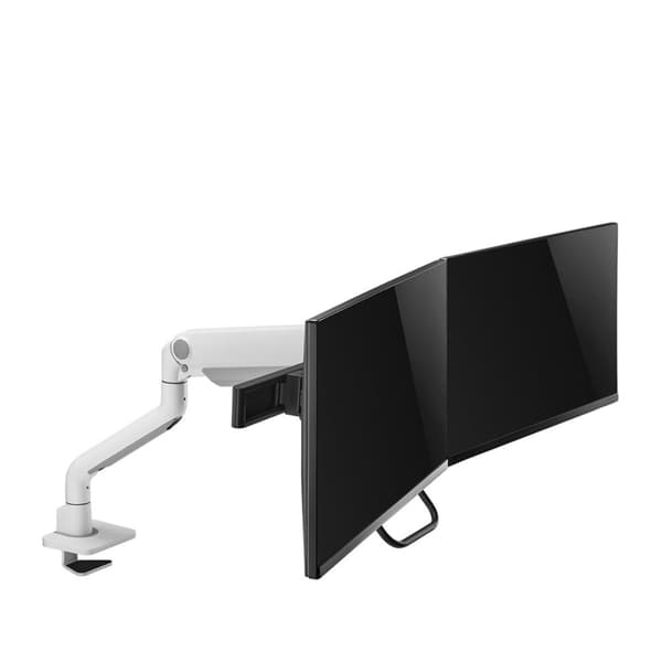 Neomounts DS75S-950WH2 - Monteringssats (bordsmonteringsarm) - Helt flyttbar - för 2 LCD-skärmar - aluminium - vit - skärmstorlek: 43,2-68,6 cm (17"-2